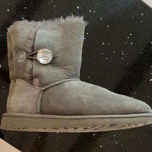 UGG bailey button bling ankle boots - gray/6